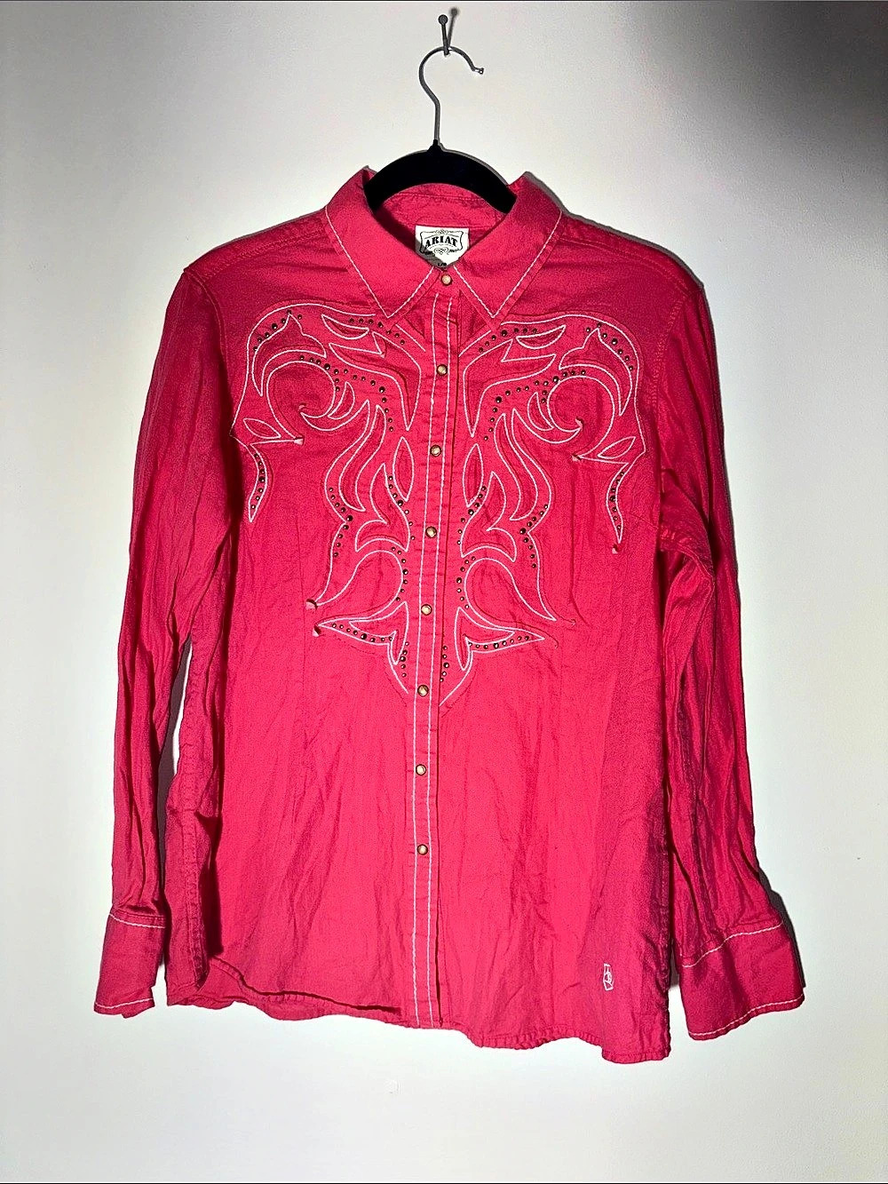 Ariat Embroidered Western Shirt in Pink Large